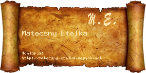 Matecsny Etelka névjegykártya